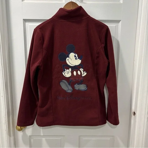Disney Parks Mickey Mouse Full Zip Fleece Jacket Women’s Size M Disney World Red - Picture 5 of 6
